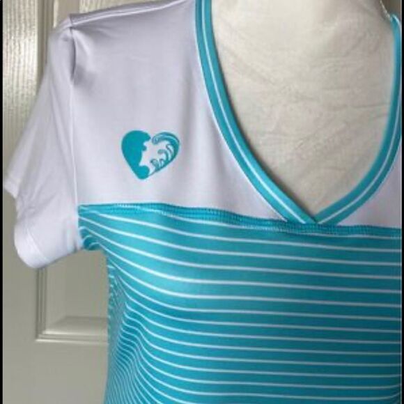 NWT CHUBBY MERMAID JUNIOR  STRIPED BLUE/WHITE TOP - Picture 3 of 10